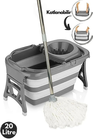 FOLDABLE CLEANING MOP BUCKET WITH STICK 20 LT