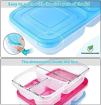 Meal Prep Containers 3 Compartment ONE PIECE