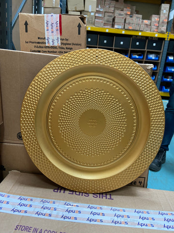Round Designed Golden Tray Plastic
