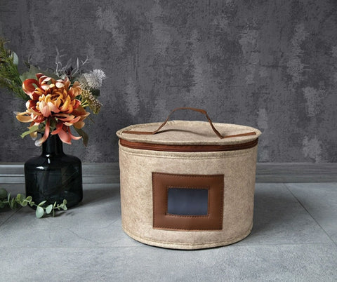 Bag Storage Box With Handle-Bej