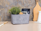 Wooden Handled Box Organizer Grey