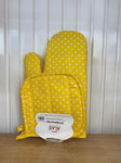 Polka Dot Oven Mitts and Holder